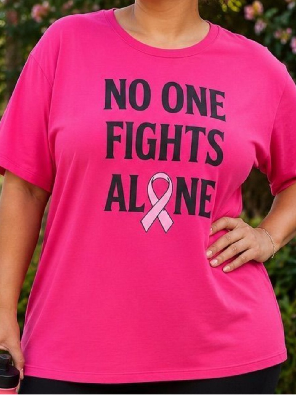 torrid Hot Pink 'No One Fights Alone' Breast Cancer Awareness Graphic Tee